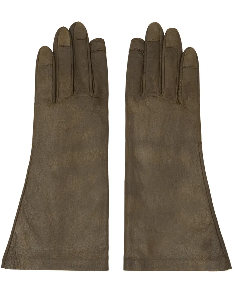 Rick Owens Khaki Porterville Short Gloves 35