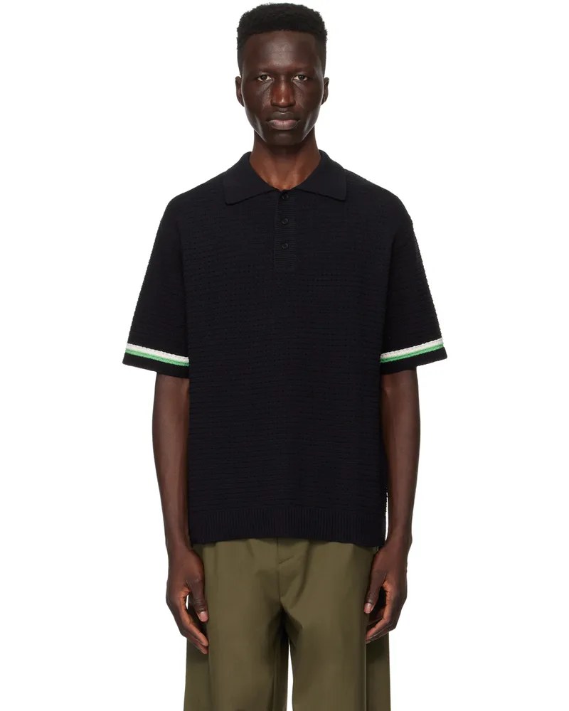 SOLID HOMME Black Stripe Polo 611b