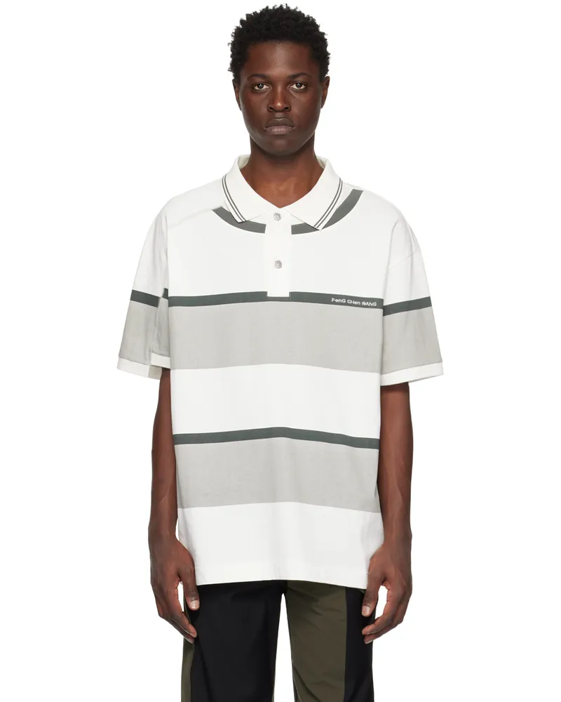 Feng Chen Wang White & Gray Deconstructed Polo White