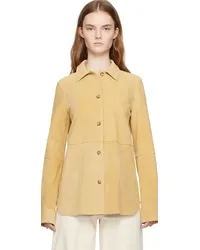 Totême Beige Soft Suede Jacket Cornsilk