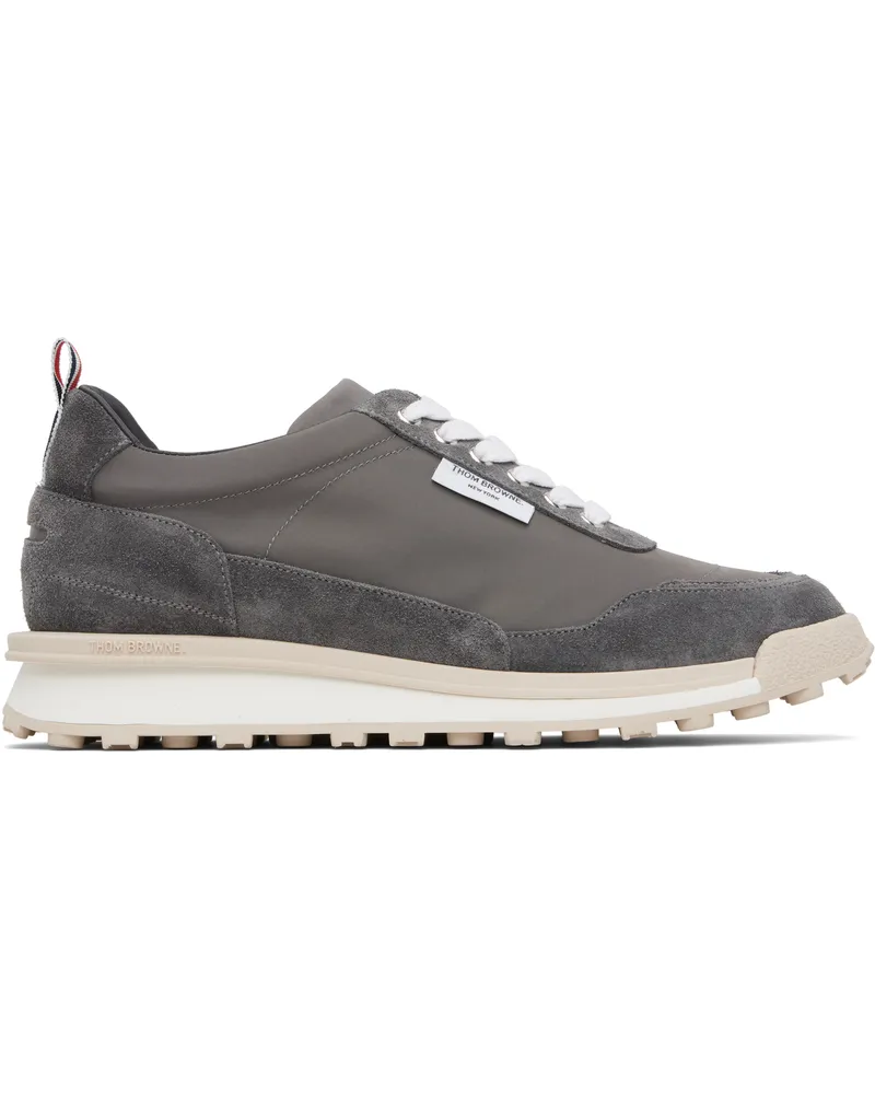 Thom Browne Gray Double Tech Nylon Alumni Sneakers 035med