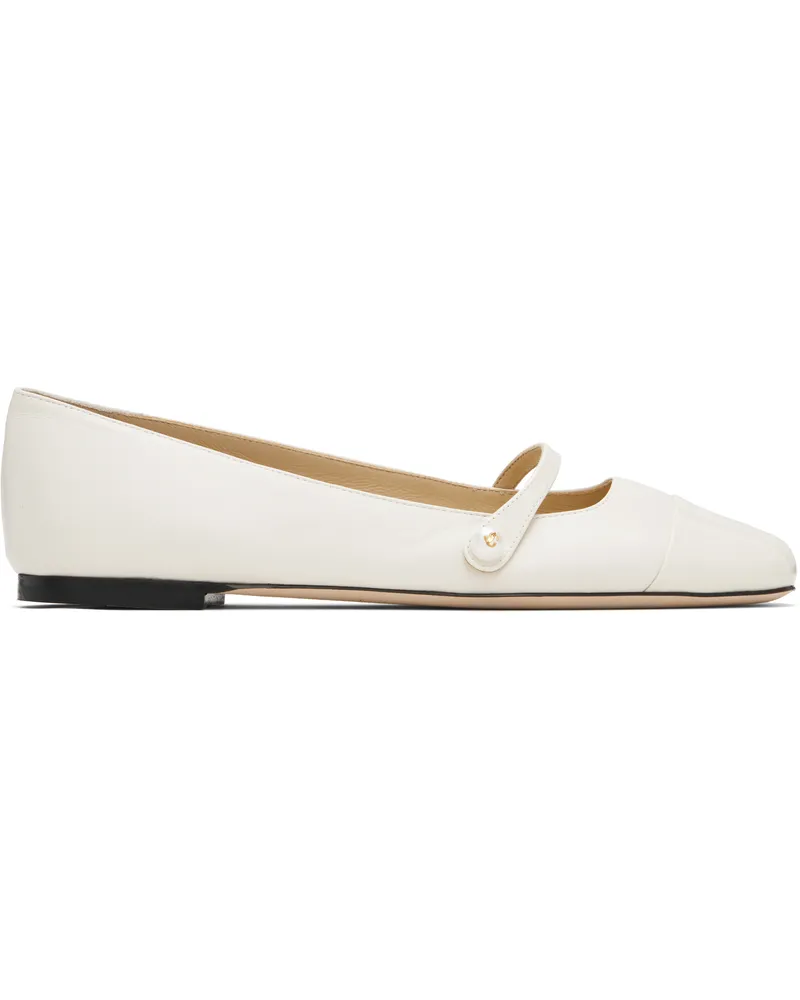 Jimmy Choo Off-White Elisa Ballerina Flats Latte