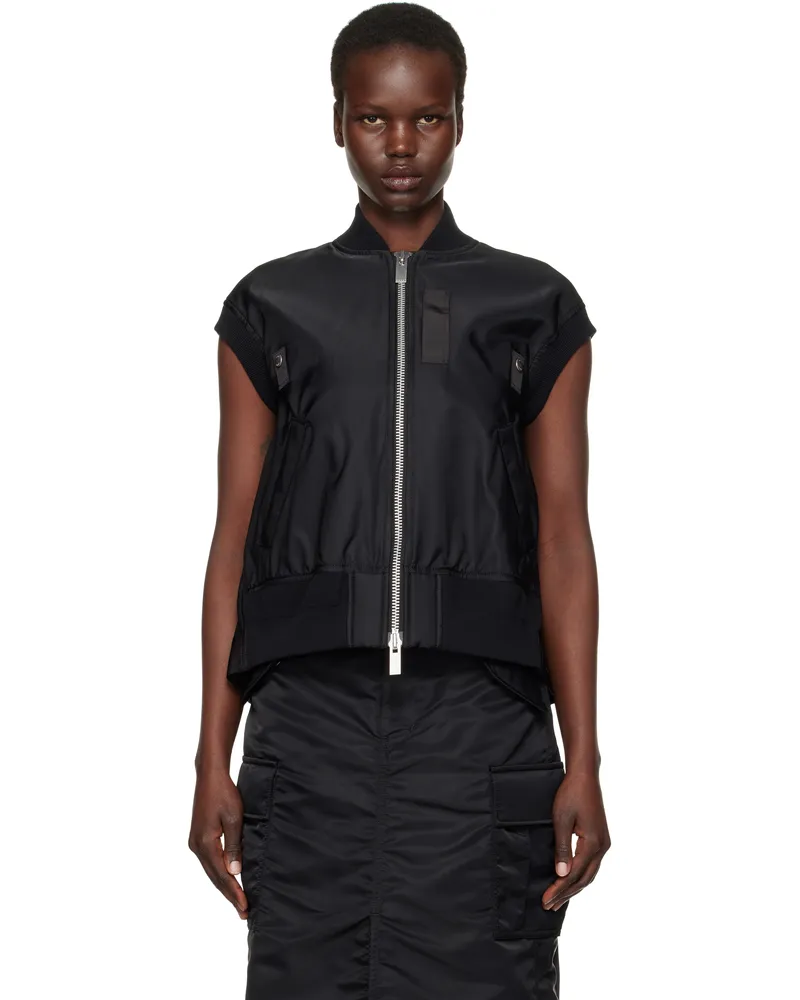 Sacai Black Twill Vest 001