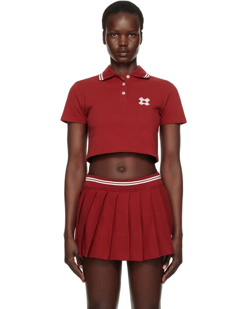 Amiri Red MA Quad Cropped Polo Deep