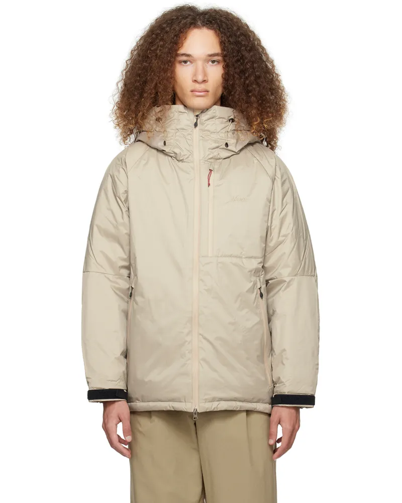 Nanga Beige Raglan Sleeve Down Jacket Beg