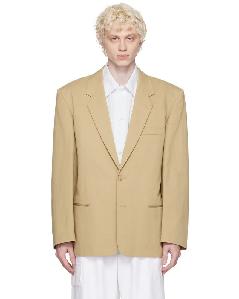 Christophe Lemaire Beige Boxy Blazer Bg225