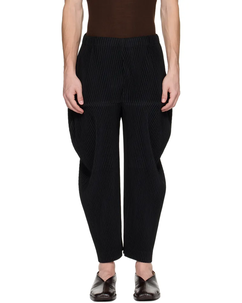 Issey Miyake Black Kinetic Sculpture Trousers 15-black