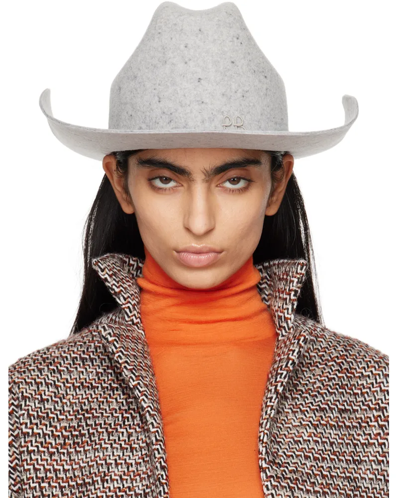 RUSLAN BAGINSKIY Gray Wool Felt Cowboy Fedora Grey