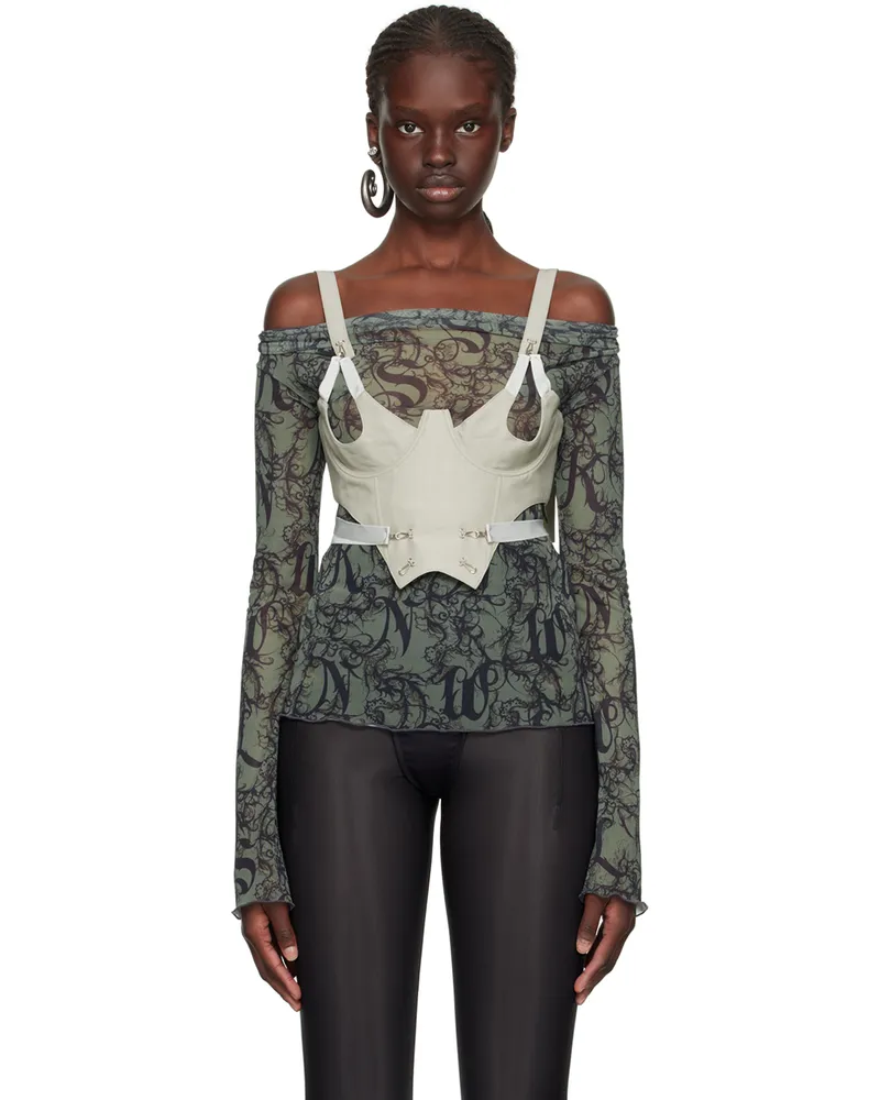 Charlotte Knowles Green Scoops Tank Top Sage