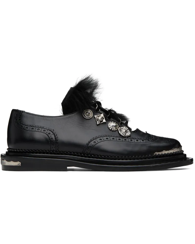 Toga Black Perforated Oxfords Aj1275
