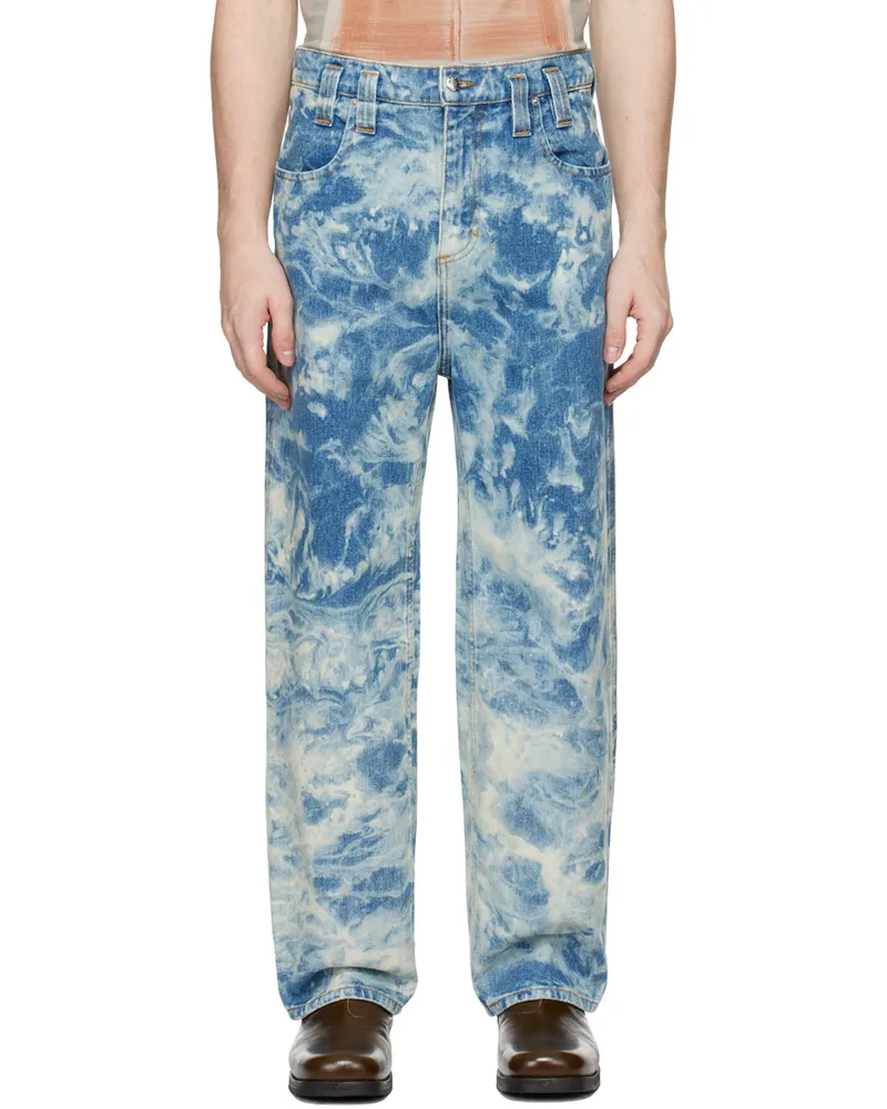Eckhaus Latta Blue Baggy Jeans Cloud