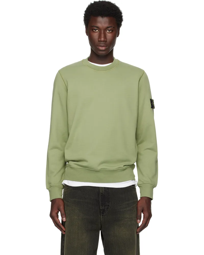Stone Island Green 6100044 Organic Cotton Fleece Sweatshirt V0055