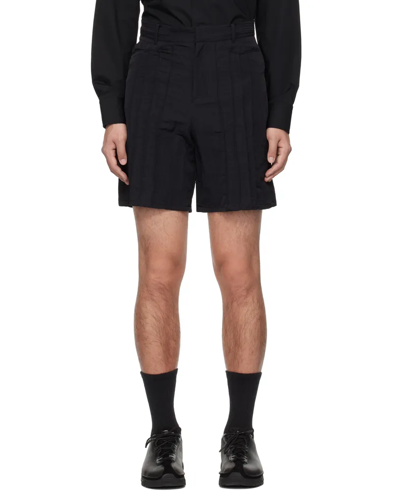 lesugiatelier Black Pin Tuck Shorts Black