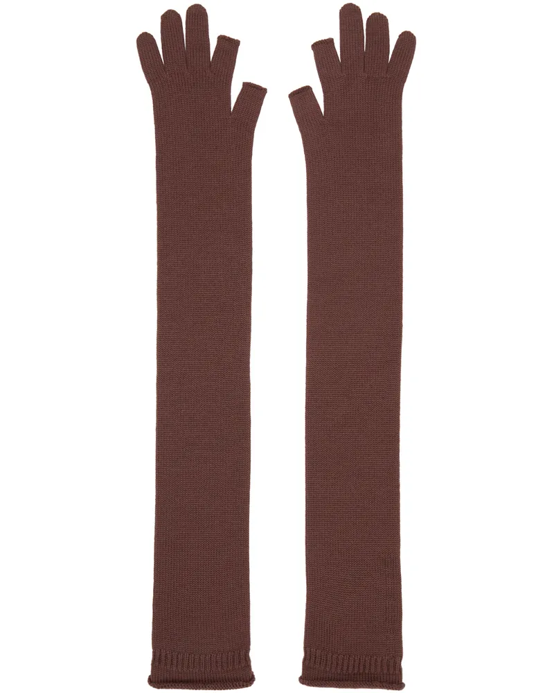 Rick Owens Brown Porterville Opera Gloves 93