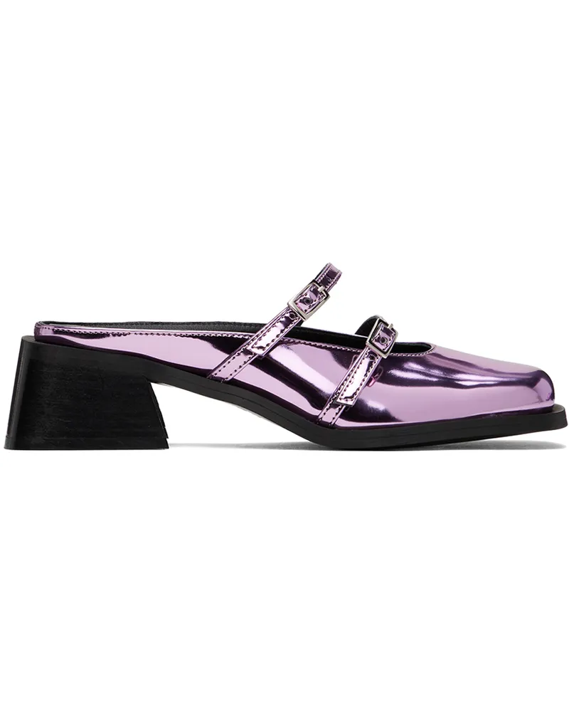 Justine Clenquet Pink Andie Mules Metallic