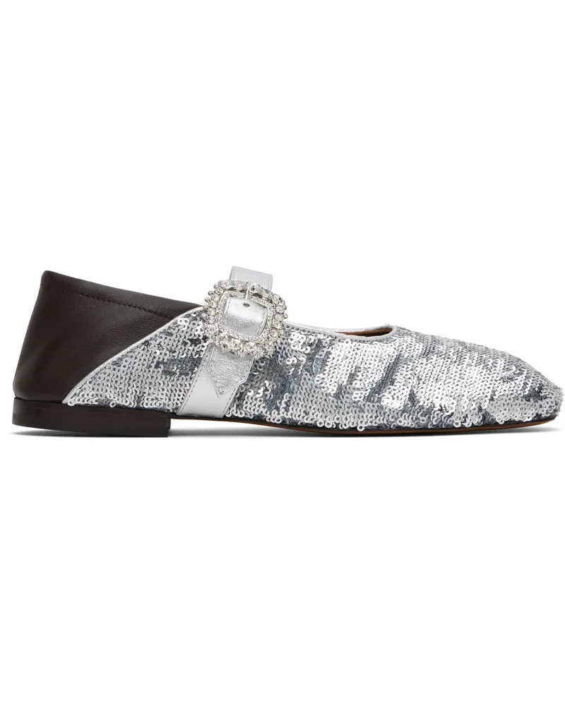 Wales Bonner Silver & Brown Glide Ballerina Flats Silver