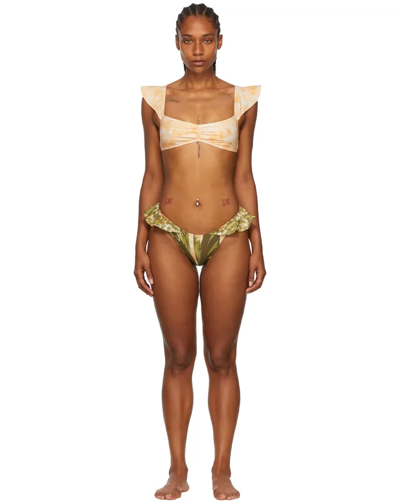 Collina Strada SSENSE Exclusive Khaki Recycled Nylon Bikini Peach