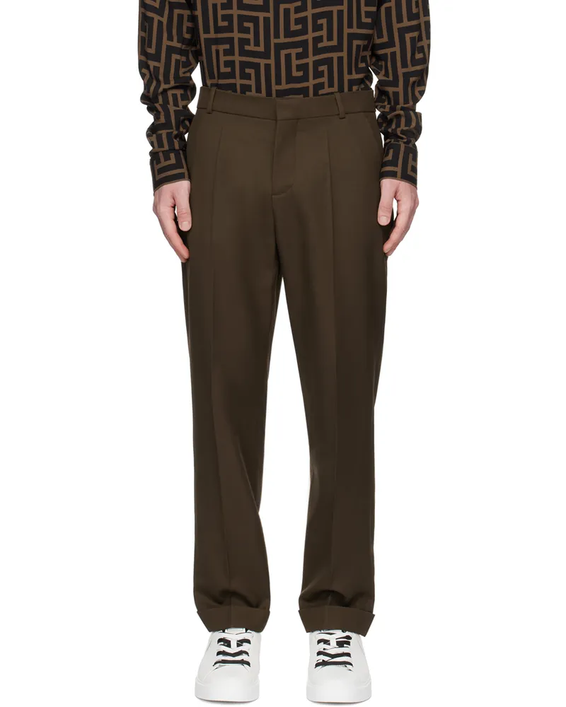 Balmain Brown Four-Pocket Trousers 8an