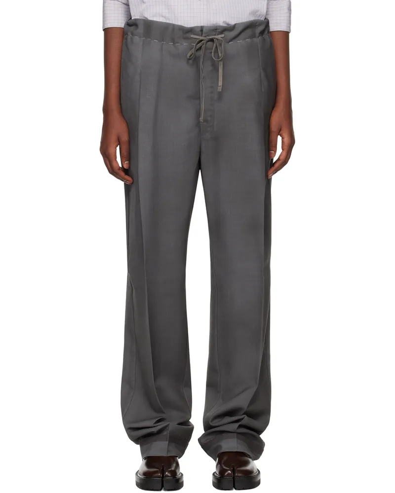 Maison Margiela Taupe Wool Mohair Trousers 853