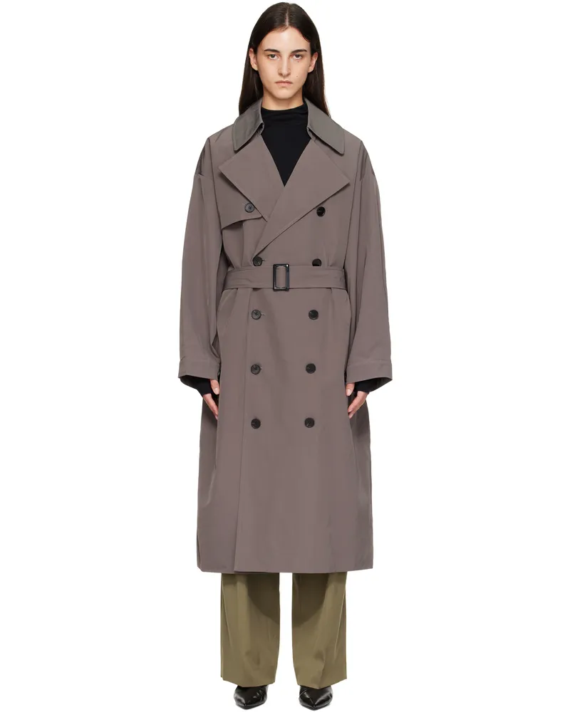 FRANKIE Shop Gray Mavis Oversized Trench Coat Grey