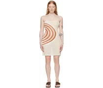 White & Brown Été Minidress