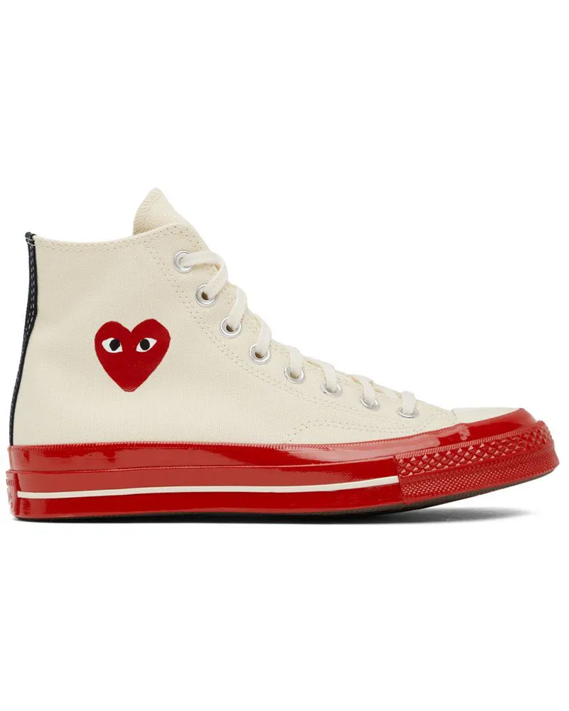Comme des Garçons Off-White & Red Converse Edition Chuck 70 Sneakers Off
