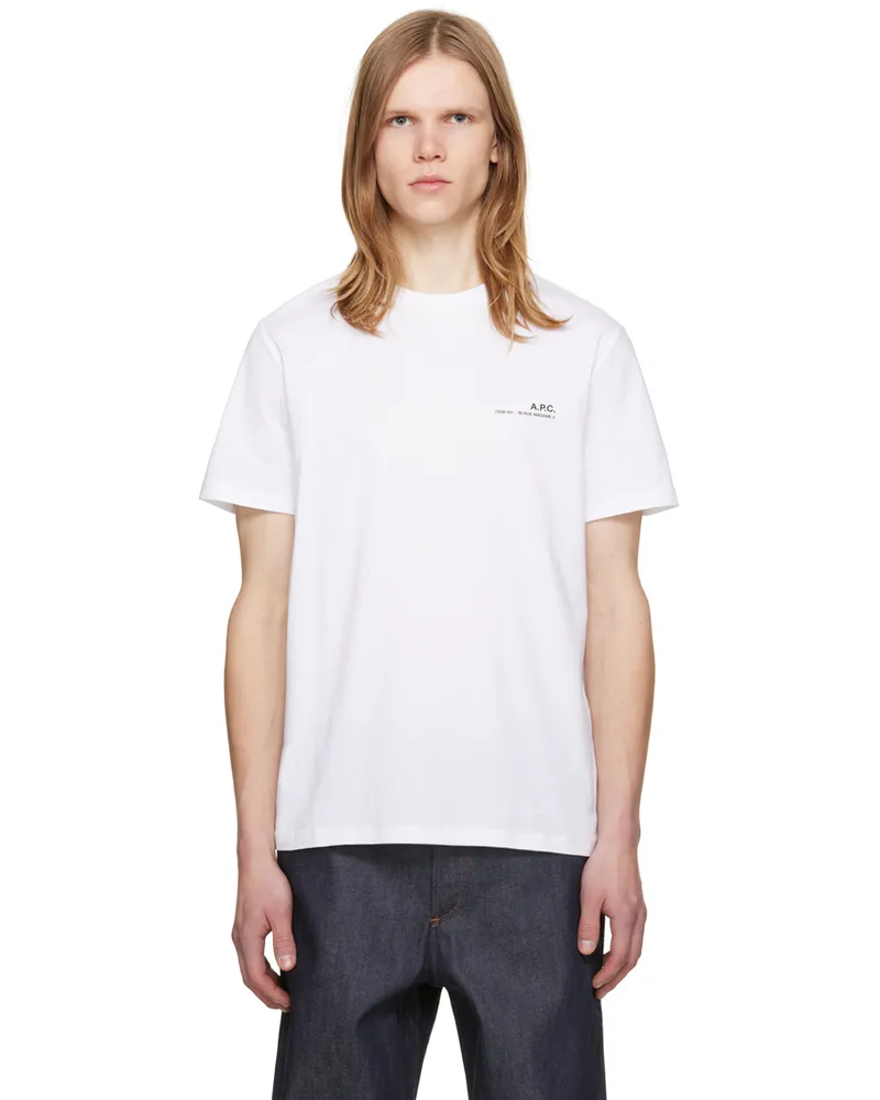 A.P.C. White Item T-Shirt Aab