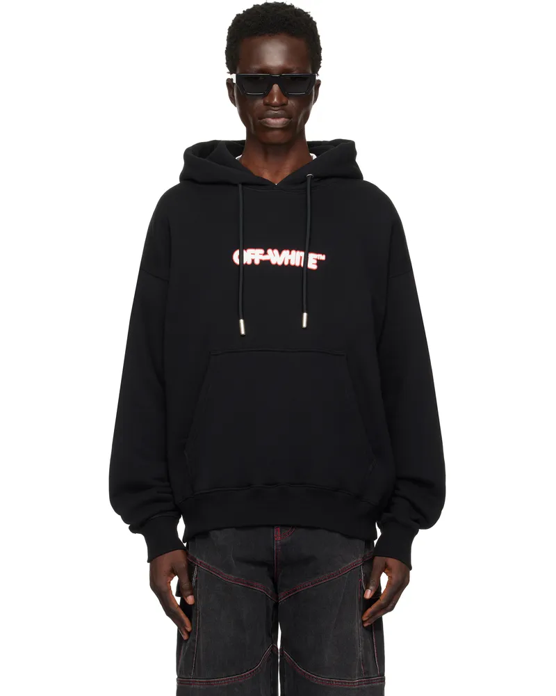 OFF-WHITE Black Round Logo Skate Hoodie Black