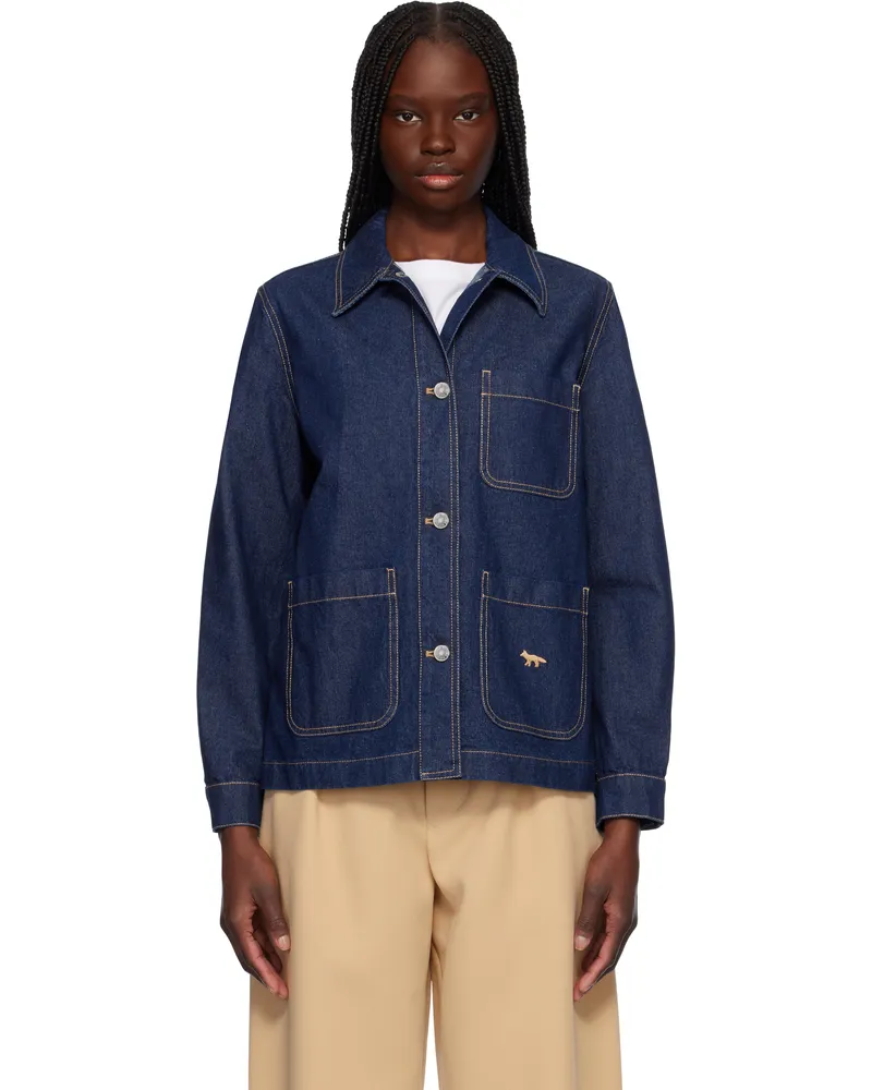 Kitsuné Navy Workwear Denim Jacket P470
