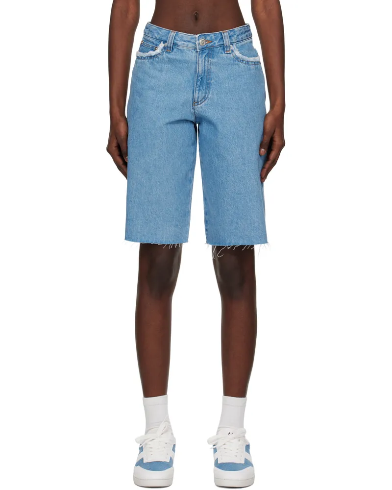 A.P.C. Blue Beverly Denim Shorts Iab