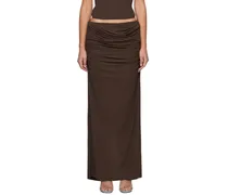 Brown Raffy Maxi Skirt