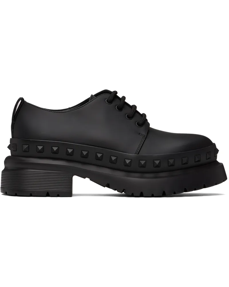 Valentino Garavani Black M-Way Rockstud Derbys 0no