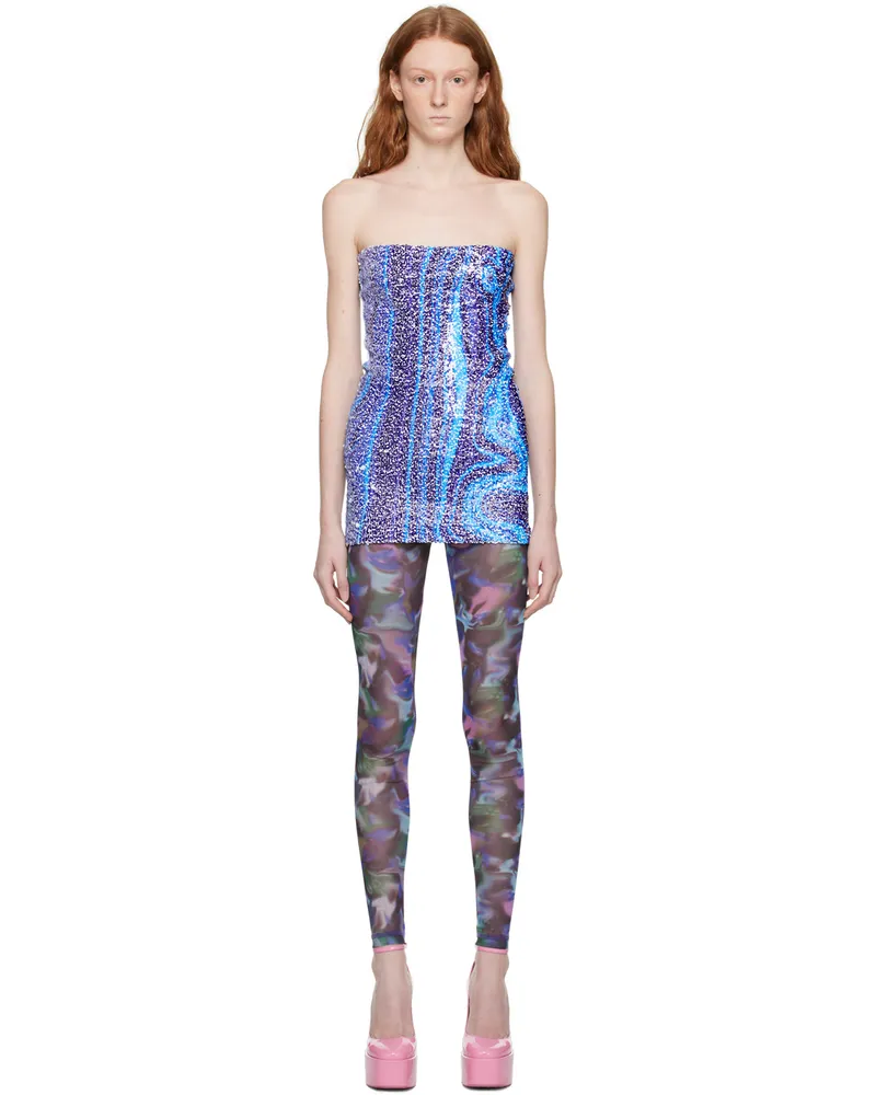 Sinead Gorey Purple & White Swirl Reversible Minidress Purple