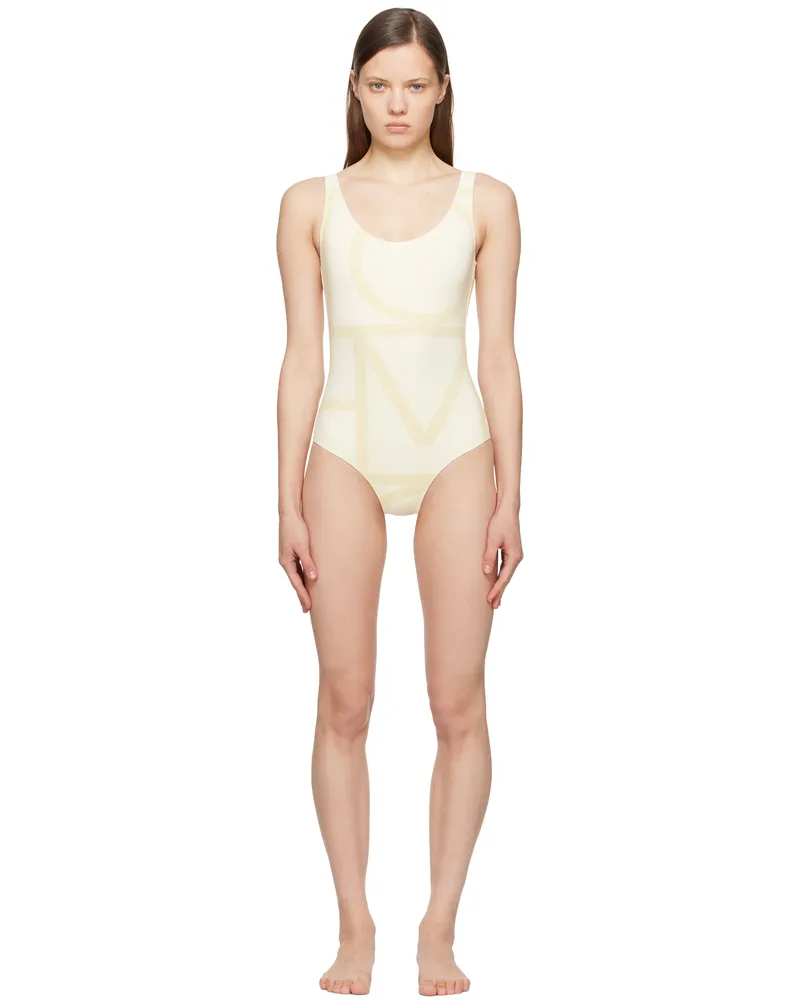 Totême Off-White Monogram Swimsuit Sand