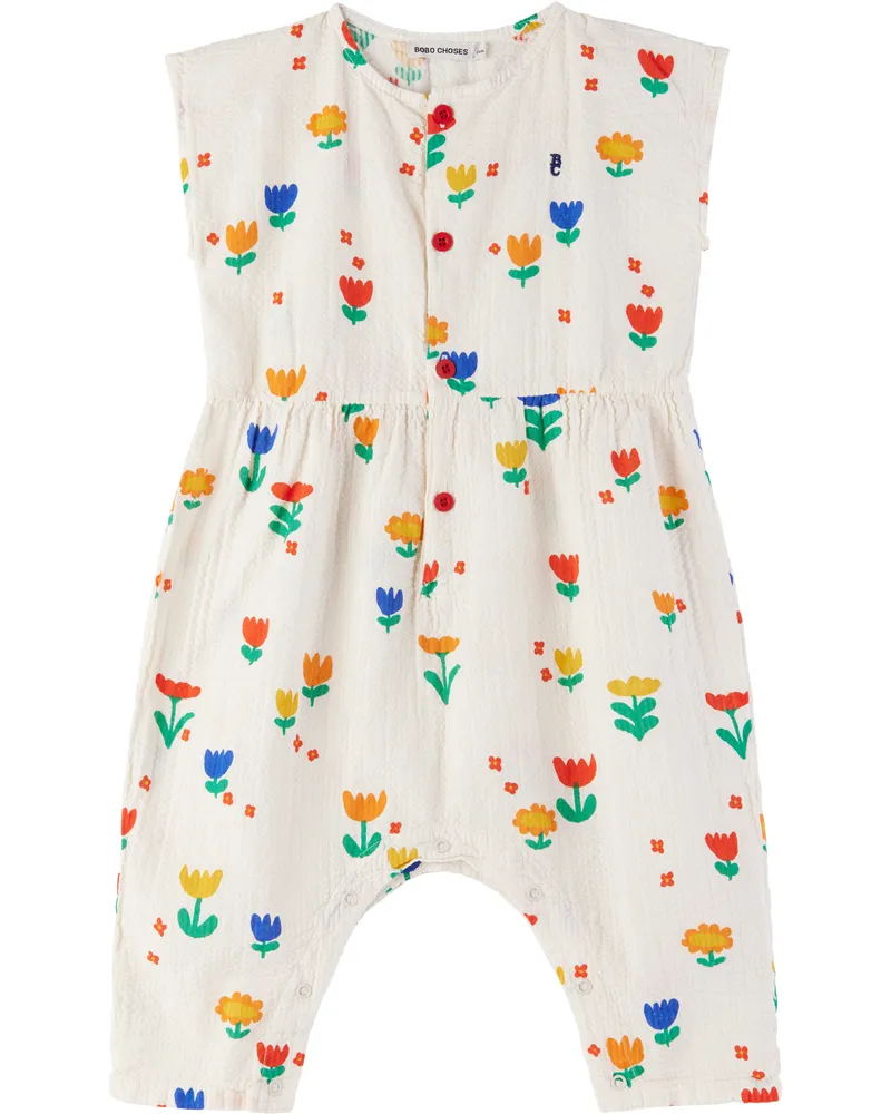 BOBO CHOSES Baby Off-White Garden Party All Over Woven Jumpsuit Offwhite