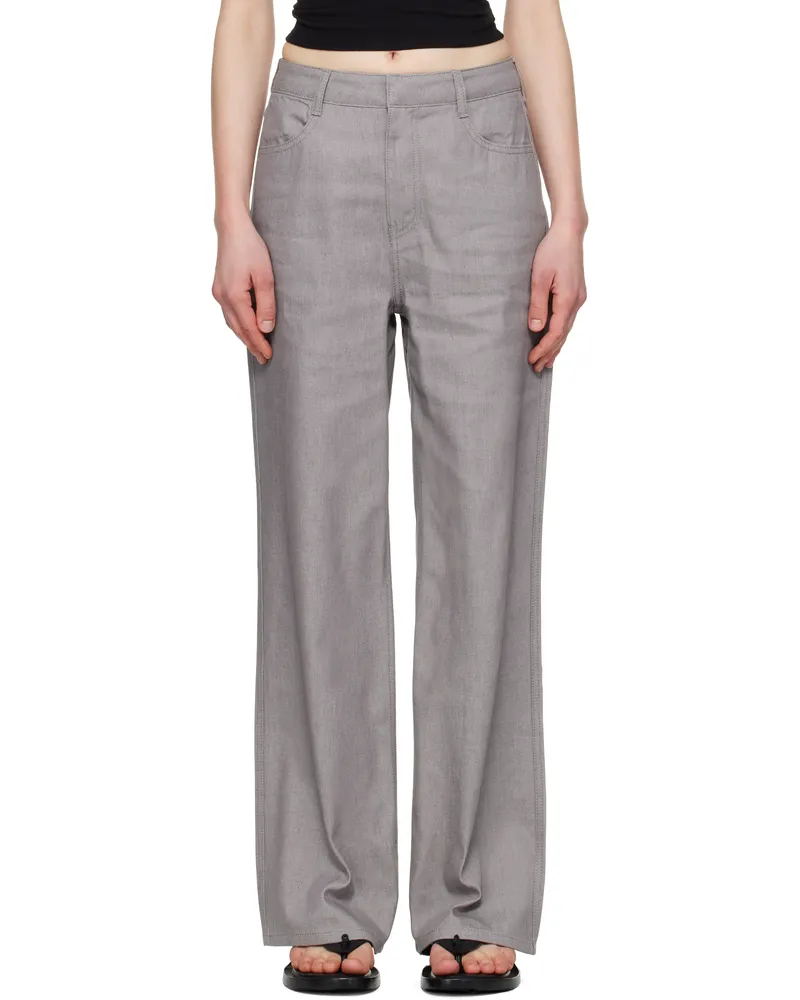 AMOMENTO Gray Four-Pocket Jeans Light_grey