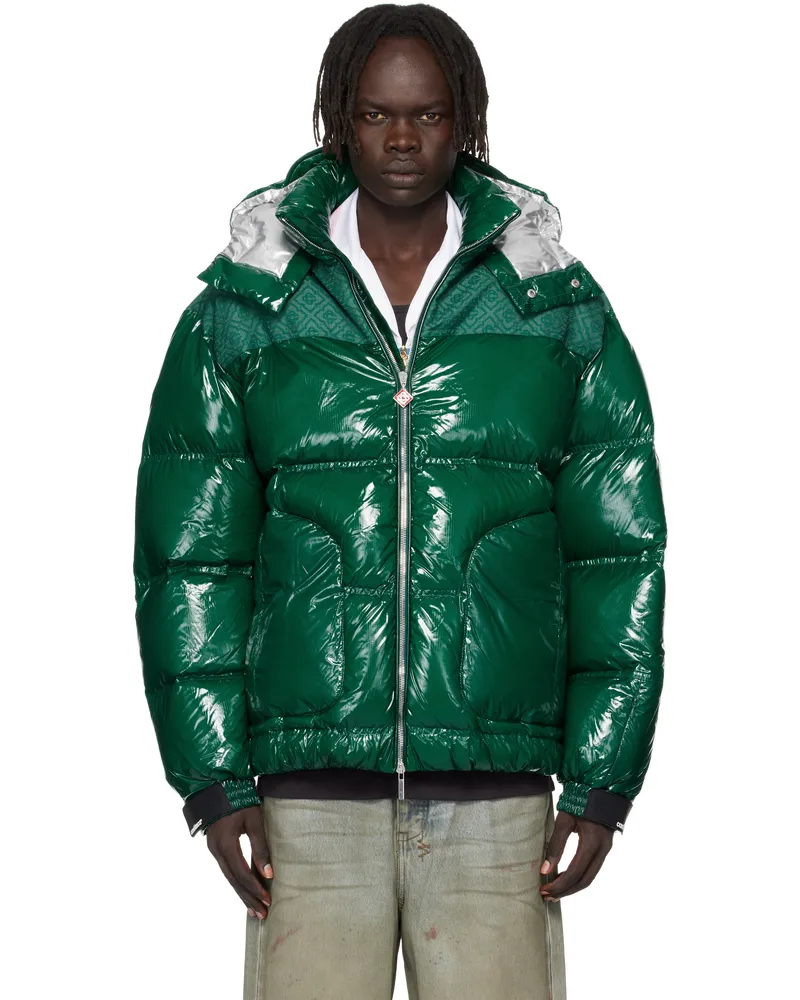 Casablanca Paris Green Nylon Down Jacket Green