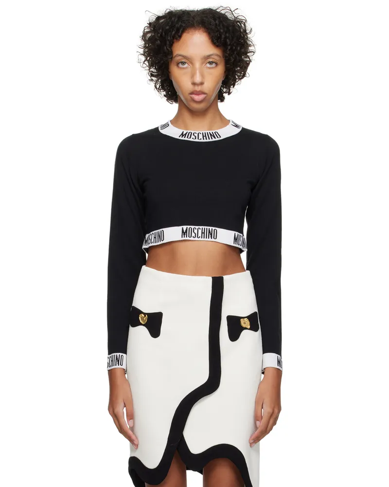 Moschino Black Jacquard Sweater A3555