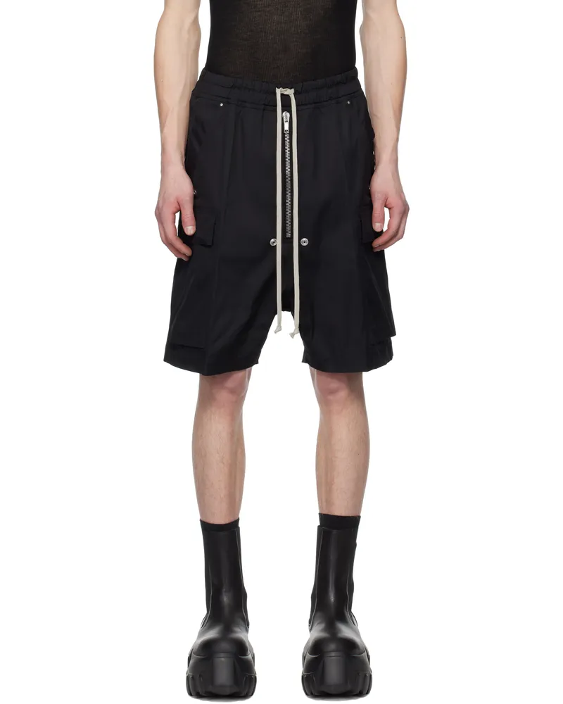 Rick Owens Black Hollywood Cargobela Shorts 09