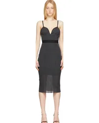 Hervé Léger Black & Grey Bustier Dress Black