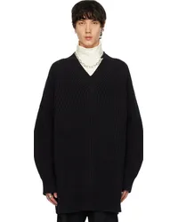 Jil Sander Black V-Neck Sweater Black