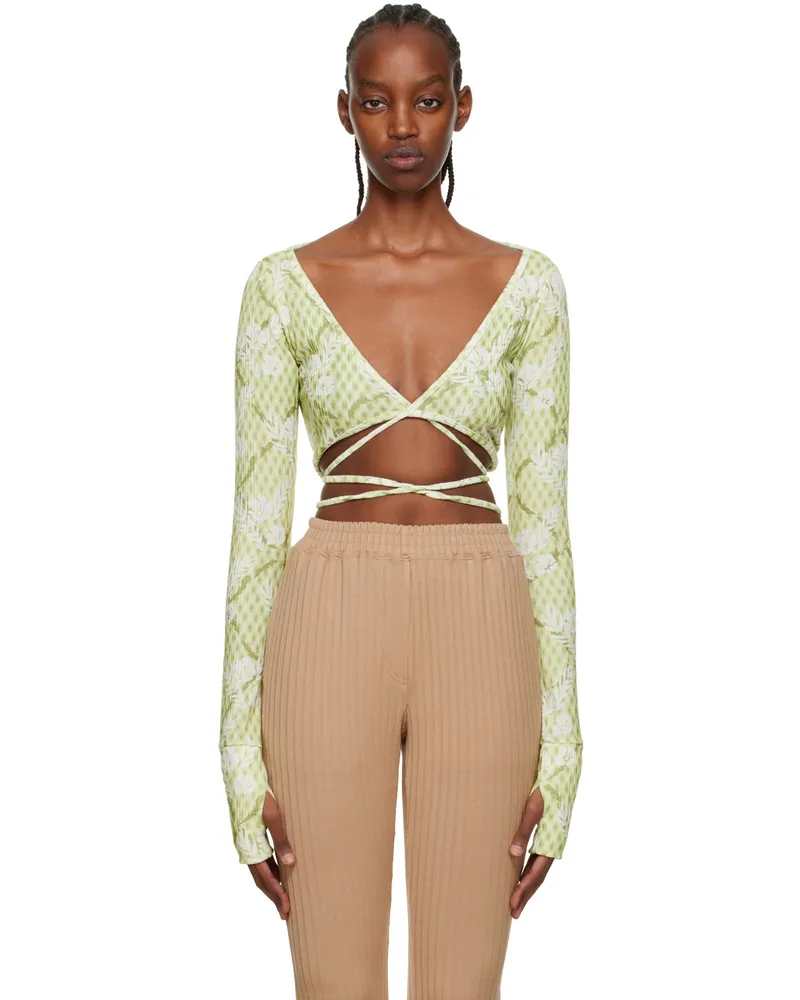 Kijun Green Self-Tie Cardigan Green
