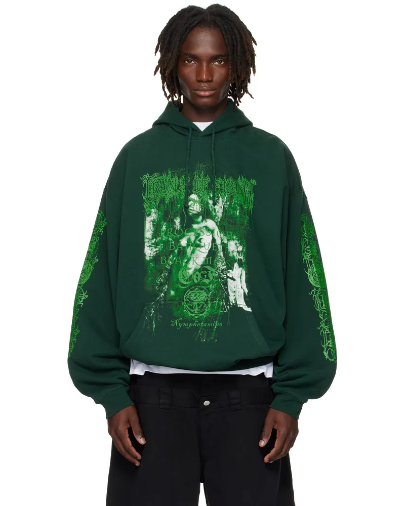 VETEMENTS Green Cradle of Filth 'Nymphetamine' Oversized Hoodie Emerald