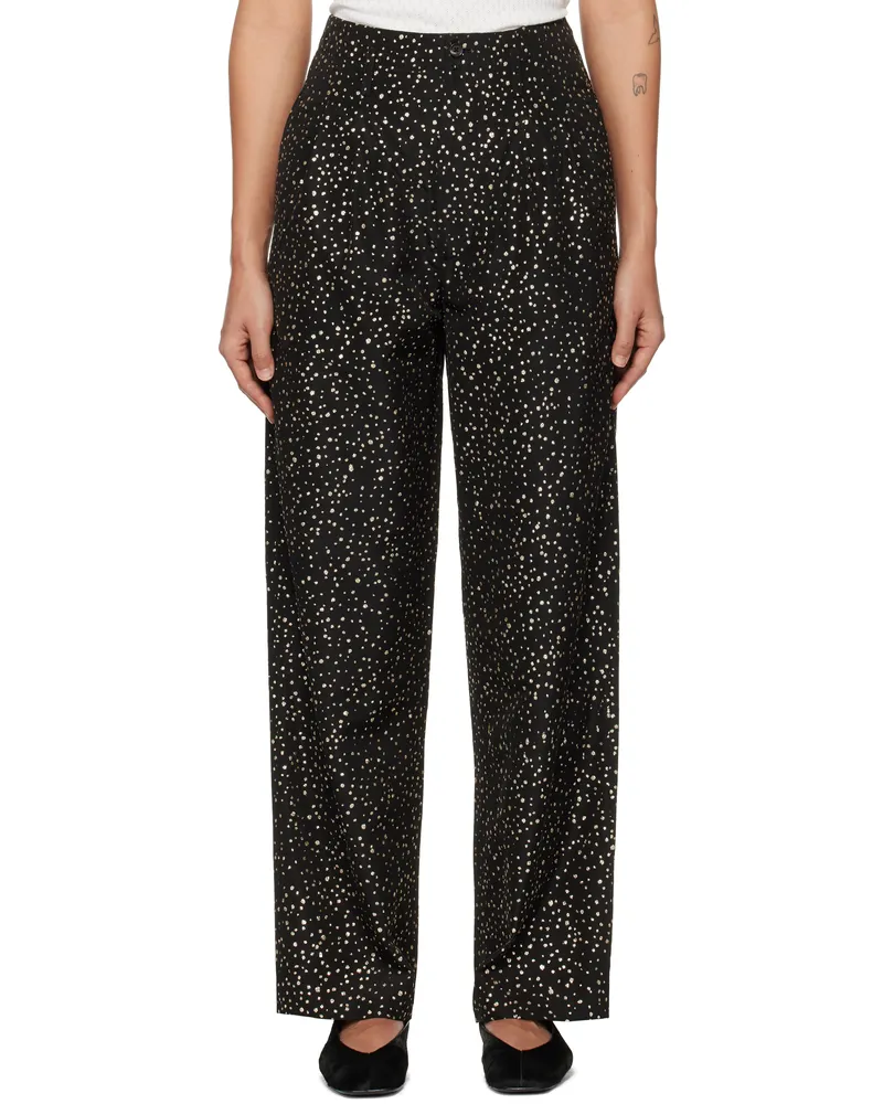BODE Black Glitter Murray Trousers Black