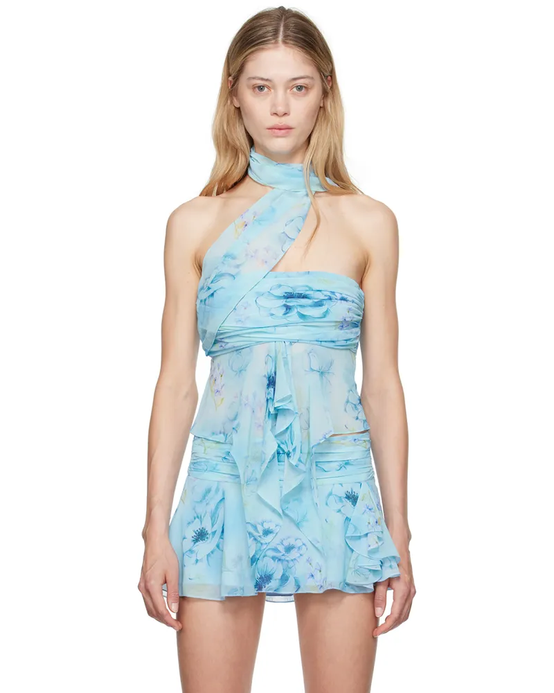 GUIZIO Blue Wrap Around Tank Top Ambrosia