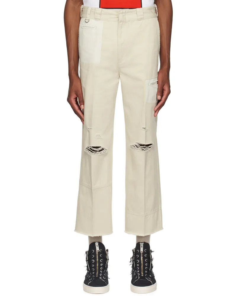 Undercover Beige Paneled Trousers Ice