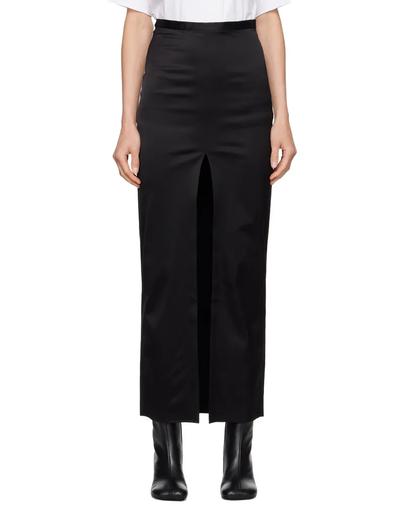 Maison Margiela Black Slit Maxi Skirt 900