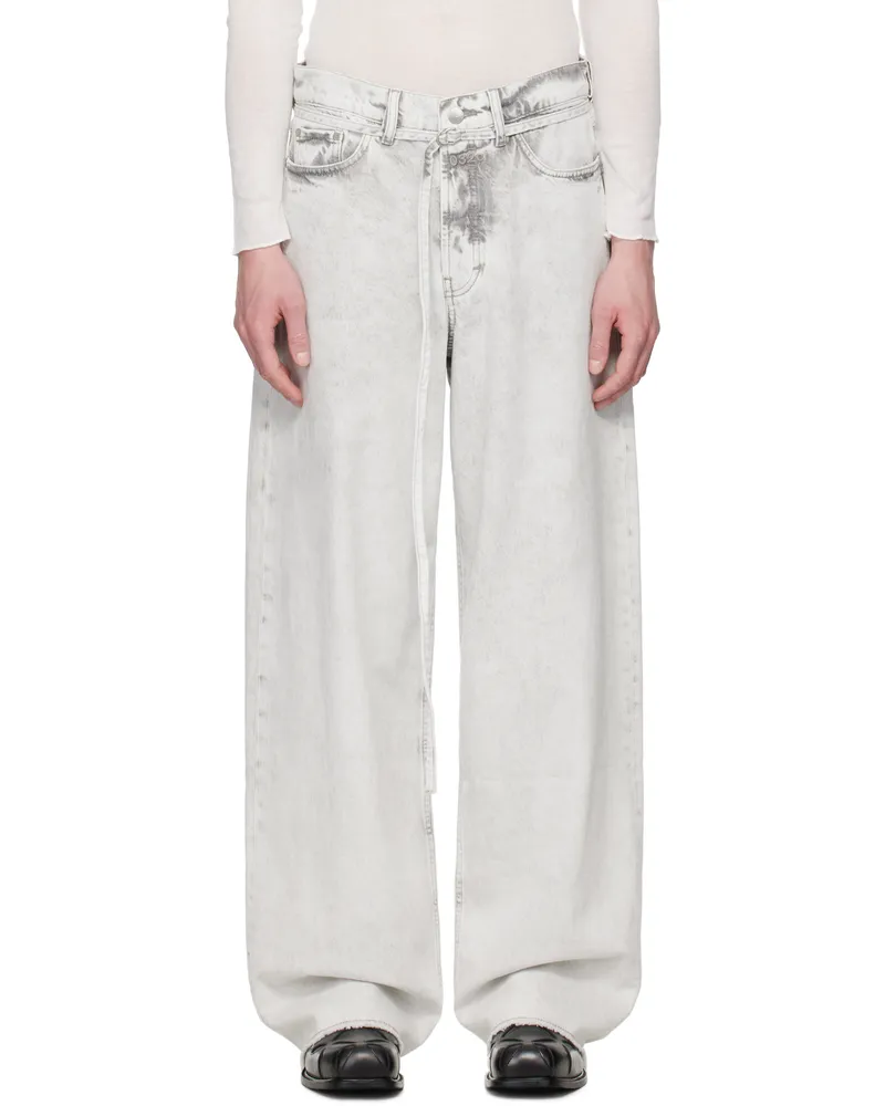 032c Gray Down To Earth Wide Leg Jeans Washed