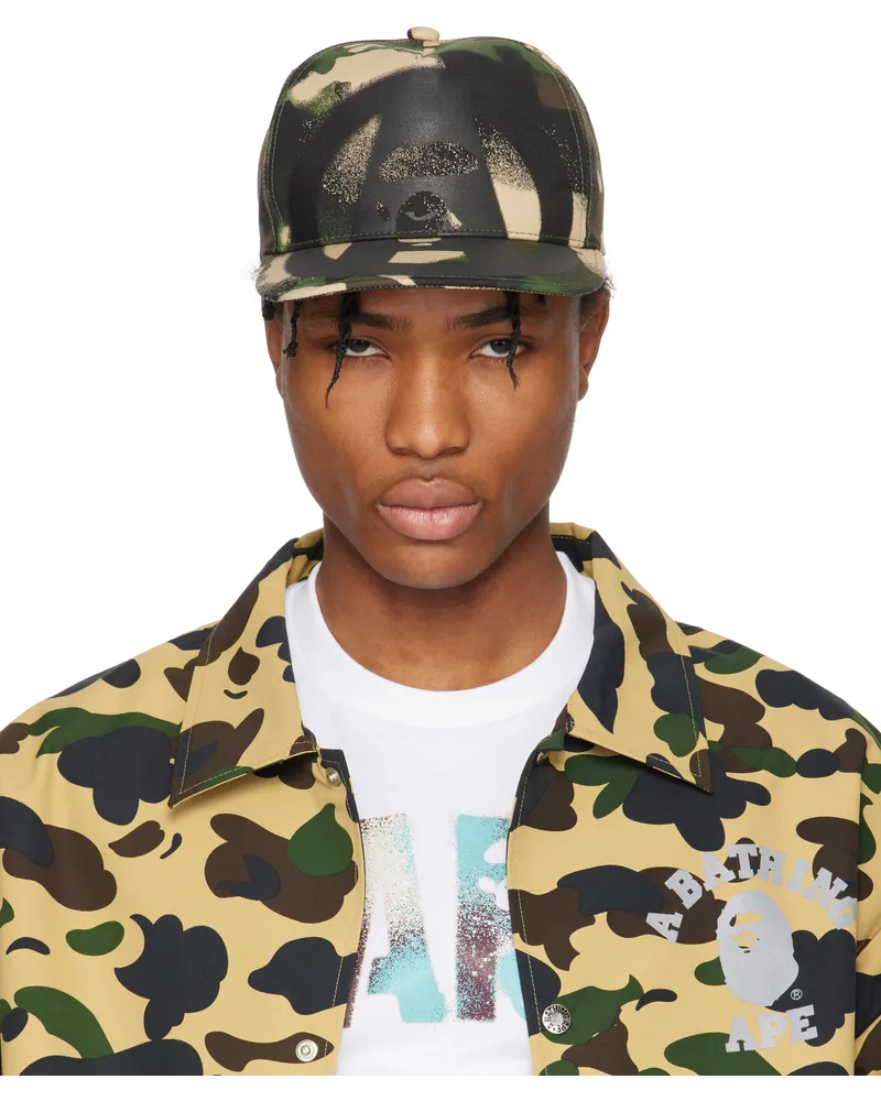 BAPE Green & Beige Map Camo Cap Grn-green