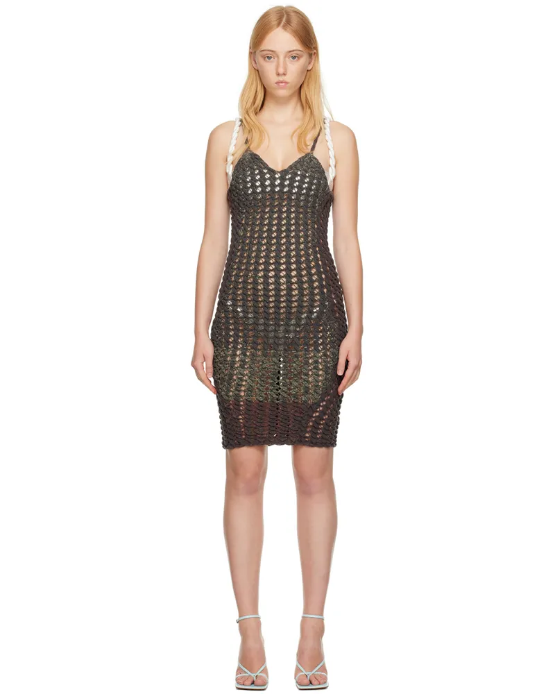 Isa Boulder Gray Minicable Reversible Midi Dress Gradiation
